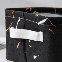 Корзина для хранения с ручками Доляна &laquo;Мрамор&raquo;, 23&times;16&times;12 см, цвет чёрный