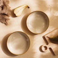 Набор тарелок глубоких фарфоровых SL Home &laquo;Леггеро&raquo;, 18,5&times;5 см, цвет бежевый