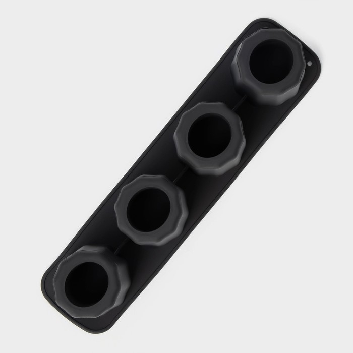 Форма для льда Доляна &laquo;Рюмки&raquo;, силикон, 20&times;5&times;5 см, 4 ячейки (3,8&times;5 см), цвет чёрный