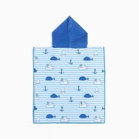 Полотенце-пончо детский LoveLife "Морское путешествие" 60х120 см, 100% пэ, 225 г/м2