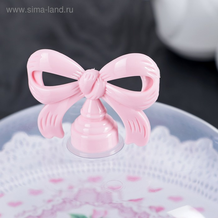 Блюдо для торта и пирожных с крышкой «Бант», d=18,5 см, цвет МИКС Блюдо для торта и пирожных с крышкой «Бант», d=18,5 см, цвет МИКС