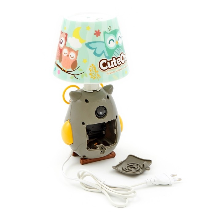 Часы с подсветкой "Совушка" детские настольные, плавный ход, на батарейках АА