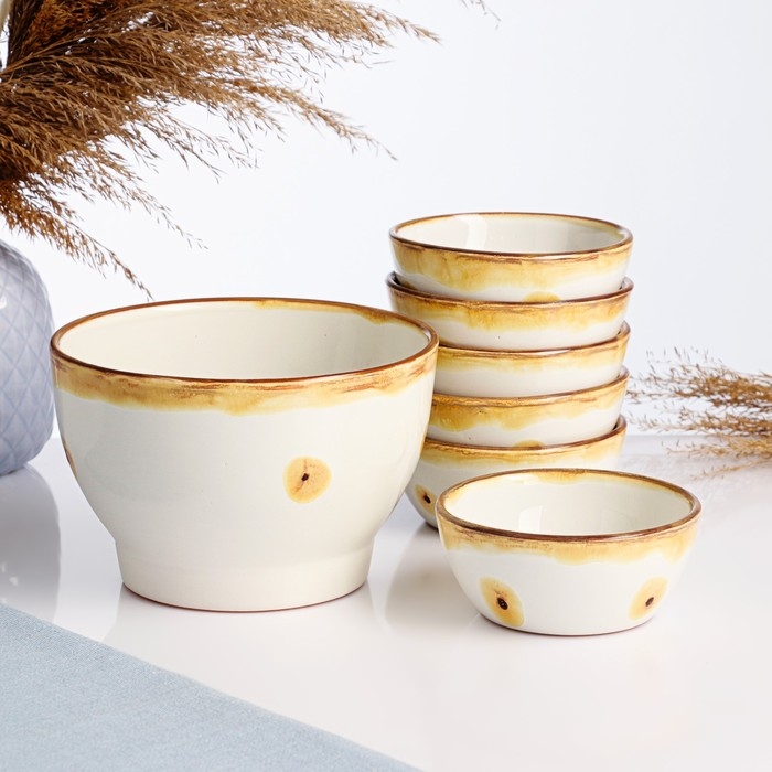 Набор салатников Набор салатников "Лето" 6х0,2л / 1х1л, карамель