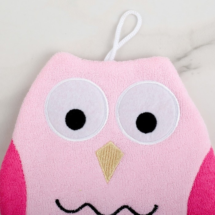 Мочалка - варежка детская для купания Доляна &laquo;Совушка&raquo;, 20 см, цвет МИКС