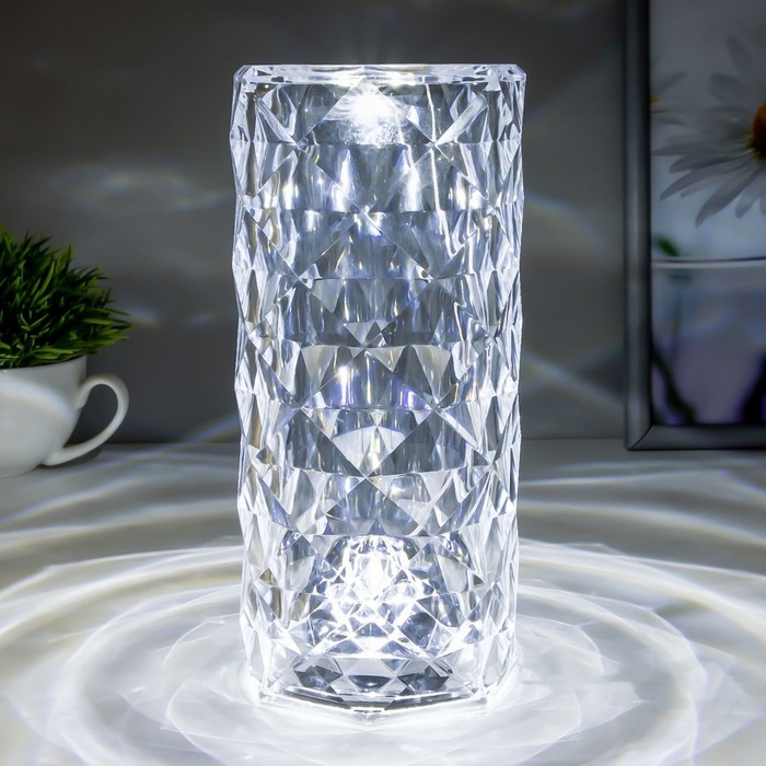 Настольная лампа "Хрустальный замок" LED 1Вт  4000К USB сенсорный 9х9х21.5 см RISALUX