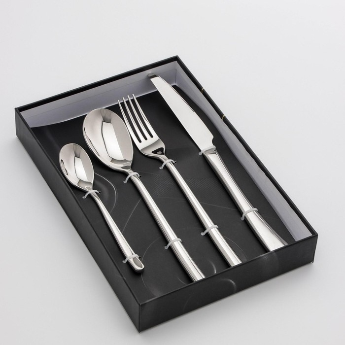 Столовые приборы из нержавеющей стали Magistro &laquo;Джентри&raquo;, 4 предмета, цвет серебряный