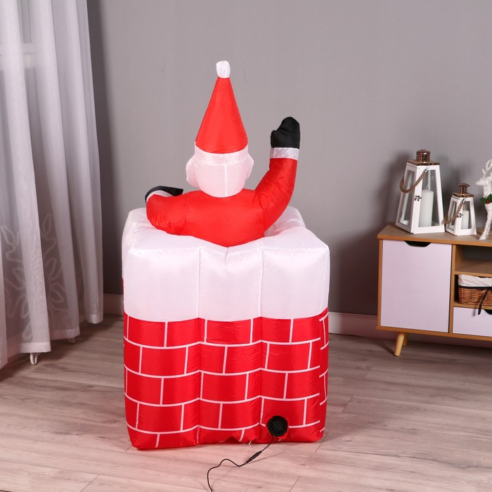 Надувная фигура Надувная фигура "Дед Мороз" вылезает из трубы, 150 см