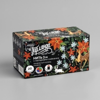 Гирлянда «Нить» 3 м с насадками «Снежинки большие», IP20, прозрачная нить, 20 LED, батарейки AAх3 (нет в комплекте), свечение мульти Гирлянда «Нить» 3 м с насадками «Снежинки большие», IP20, прозрачная нить, 20 LED, батарейки AAх3 (нет в комплекте), свечение мульти