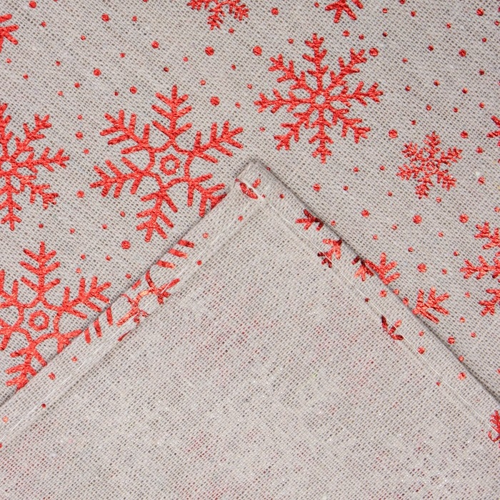 Скатерть Этель Снежинки 140*220 &plusmn;5 см, 80% п/э 20% лен, 120гр/м2