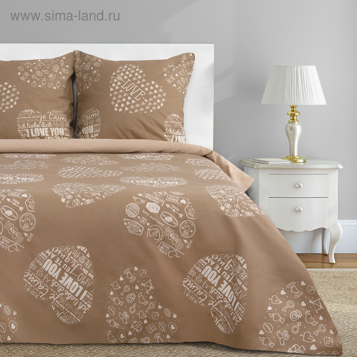 Постельное бельё "Этель" 1.5 сп Te amo (вид 3) 143 х 215 см,150 х 214 см, 70 х 70 - 2 шт, бязь