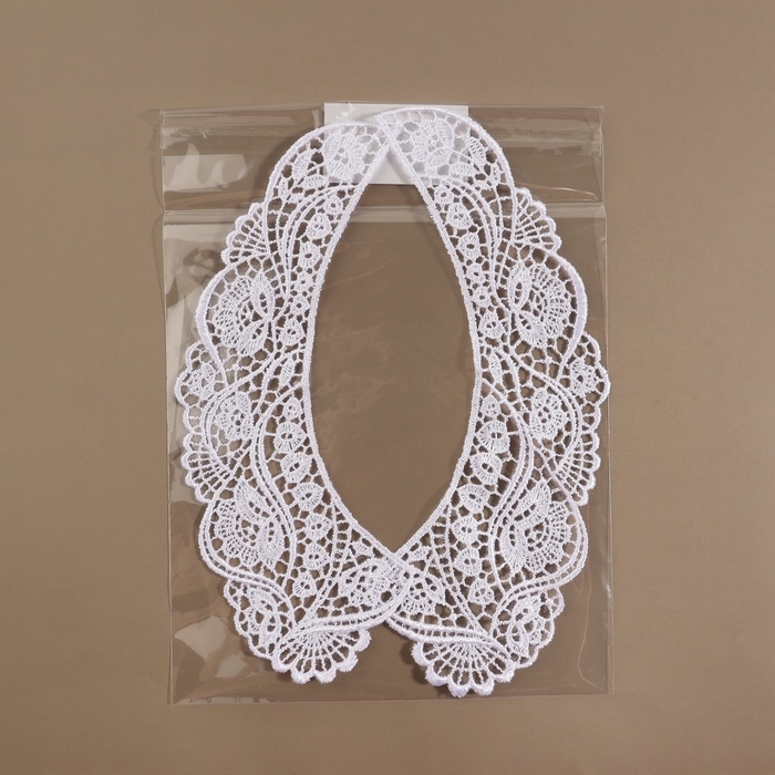 Воротник пришивной, гипюровый, 21 &times; 6 см, цвет белый