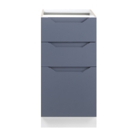 Шкаф напольный 400 Хельга, 3 ящика, 400х500х824, Белый/Маренго софт МДФ