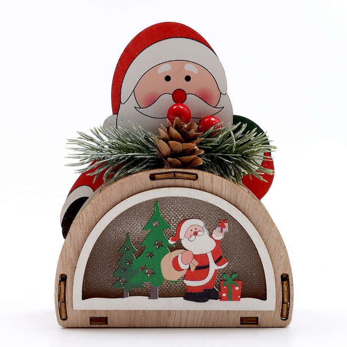 Декор с подсветкой &laquo;Дед Мороз&raquo;, 12х11х2,5 см