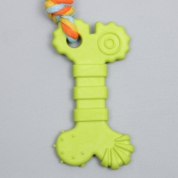 Игрушка жевательная с канатом "Кость с хвостом", зелёная Игрушка жевательная с канатом "Кость с хвостом", зелёная