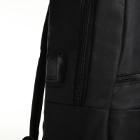 Рюкзак городской с USB из текстиля на молнии, 2 кармана, цвет чёрный Рюкзак городской с USB из текстиля на молнии, 2 кармана, цвет чёрный