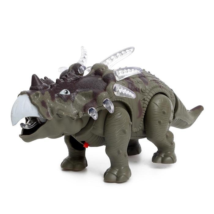 Динозавр &laquo;Трицератопс&raquo;, работает от батареек, световые и звуковые эффекты, МИКС