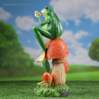 Садовая фигура "Лягушка с бабочкой" 14х14х39см Садовая фигура "Лягушка с бабочкой" 14х14х39см