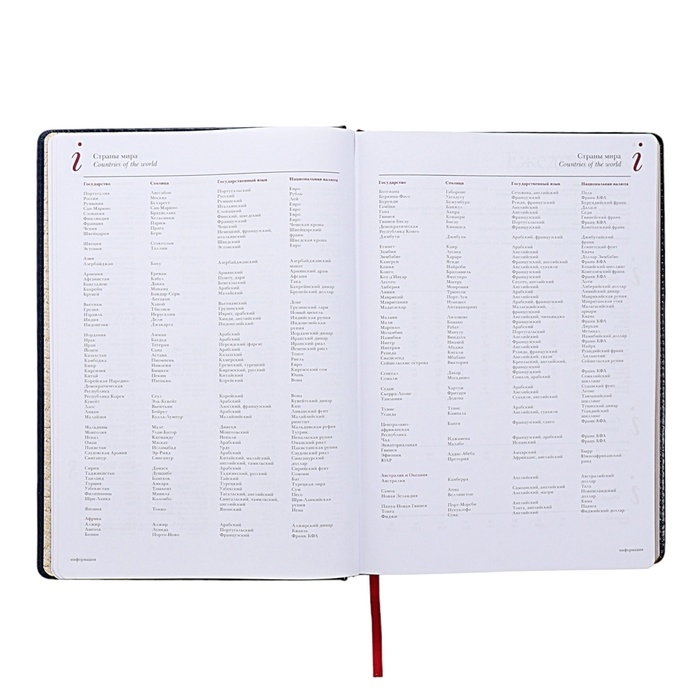 Ежедневник недатированный А4, 136 листов Sidney Nebraska, твёрдая обложка, искусственная кожа, золотой срез, ляссе, синий