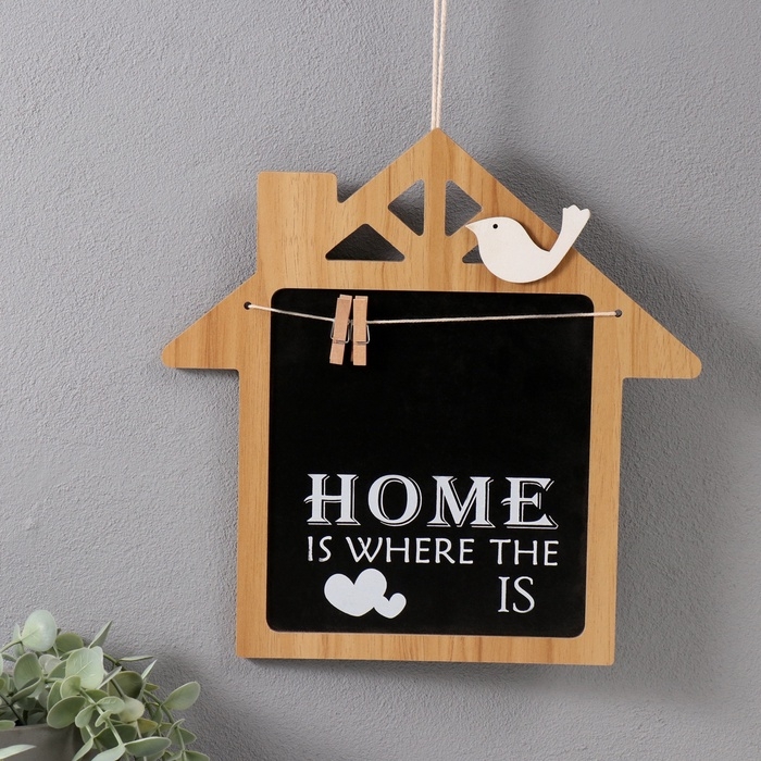 Панно МДФ Панно МДФ "Меловая доска. Домик с птицей" с прищепками 1х28,5х29,5 см