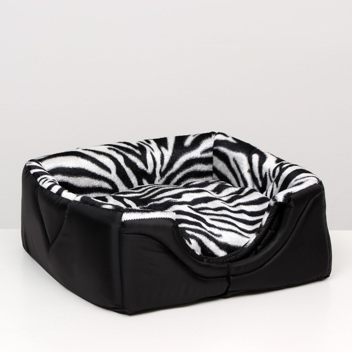 Дом-трансформер квадратный 43 х 43 х 34 см, расцветка зебра Дом-трансформер квадратный 43 х 43 х 34 см, расцветка зебра