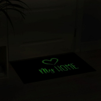 Коврик придверный Доляна My home, 50&times;80 см, влаговпитывающий, светящийся в темноте, цвет чёрный