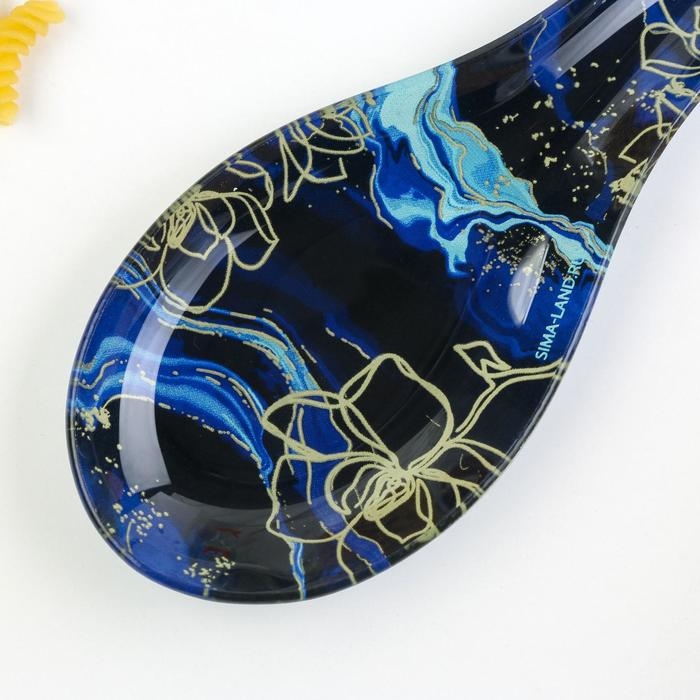 Подставка под ложку Дорого внимание &laquo;Мрамор&raquo;, 21,4 х 7,5 см, стекло