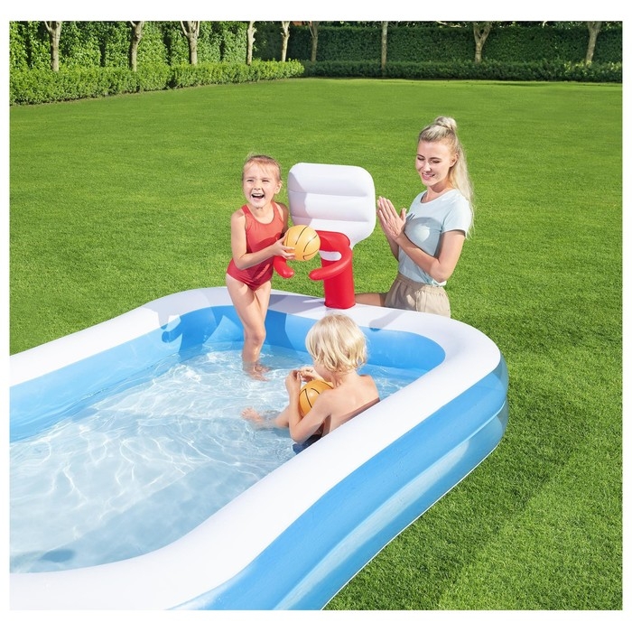 Бассейн надувной игровой &laquo;Баскетбол&raquo;, 251 х 168 х 102 см, 2 мячика, от 3 лет, 54122 Bestway