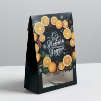 Коробка подарочная новогодняя складная &laquo;С Новым годом!&raquo;, 15 х 7 х 22 см, Новый год