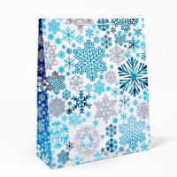 Пакет подарочный новогодний ламинированный &laquo;Снежинки&raquo;, XL 40 х 49 х 19 см