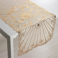 Салфетка сервировочная на стол &laquo;Лучи&raquo;, ажурная, 84&times;40 см, ПВХ, цвет золотой