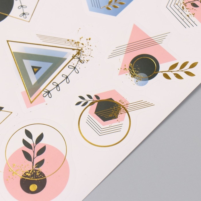 Фотоальбом 25 листов (наклейки+кольца) Фотоальбом 25 листов (наклейки+кольца) "Геометрия" тиснение золото 19х27х3 см