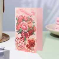 Открытка "С Днём Рождения!" глиттер, конгрев, букет, конфеты, 12,5 х 19,4 см Открытка "С Днём Рождения!" глиттер, конгрев, букет, конфеты, 12,5 х 19,4 см