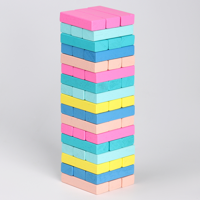 Игра настольная &laquo;Падающая башня цветная&raquo;, 51 шт, 28,5 &times; 8,5 &times; 8 см