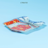 Блюдо стеклянное сервировочное Доляна &laquo;Подарок. С Новым годом&raquo; 15,1&times;17,3 см