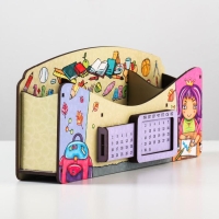 Органайзер для канцелярских предметов "Школа удобств", вечный календарь, цветной, жёлтый Органайзер для канцелярских предметов "Школа удобств", вечный календарь, цветной, жёлтый