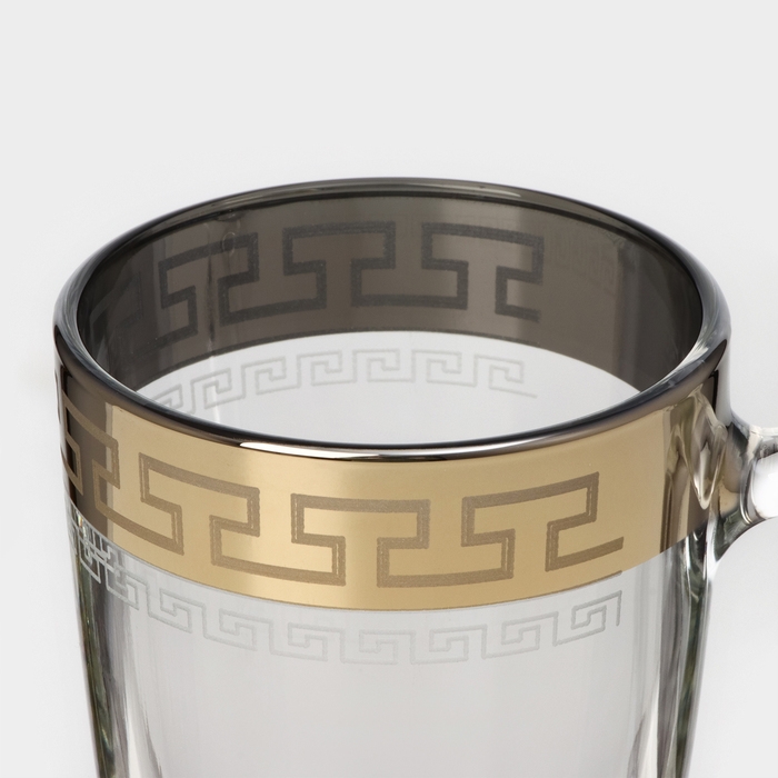 Кружка стеклянная &laquo;Нэро&raquo;, 300 мл, цвет напыления золотой