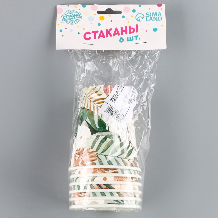 Стакан одноразовый бумажный MR&MRS, набор 6 шт, 250 мл Стакан одноразовый бумажный MR&MRS, набор 6 шт, 250 мл