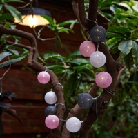 Садовая гирлянда на солнечной батарее &laquo;Клубки&raquo; Uniel, IP44, 1,8 м, теплый белый