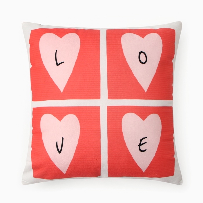 Подушка Этель Подушка Этель "Love", 40*40 см, 100% п/э, велюр