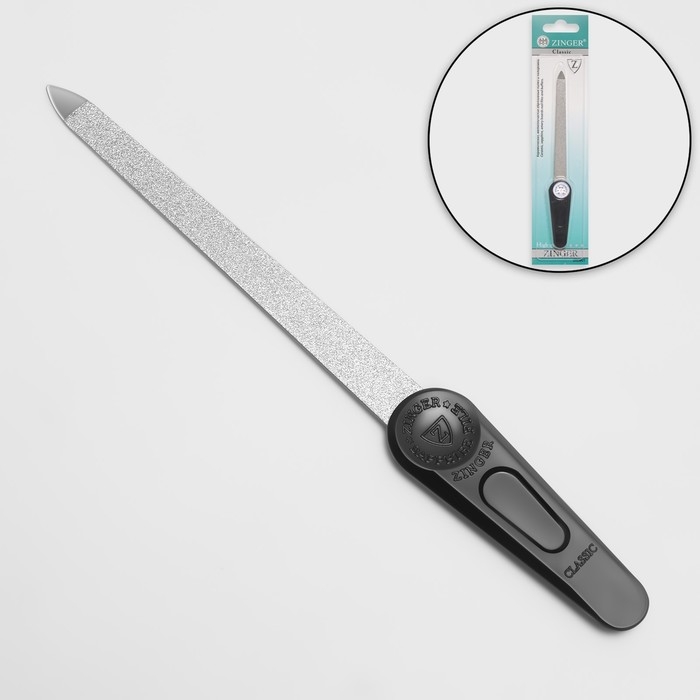 Пилка металлическая для ногтей, 16,5 см, на блистере, цвет чёрный, F-7-3 Пилка металлическая для ногтей, 16,5 см, на блистере, цвет чёрный, F-7-3