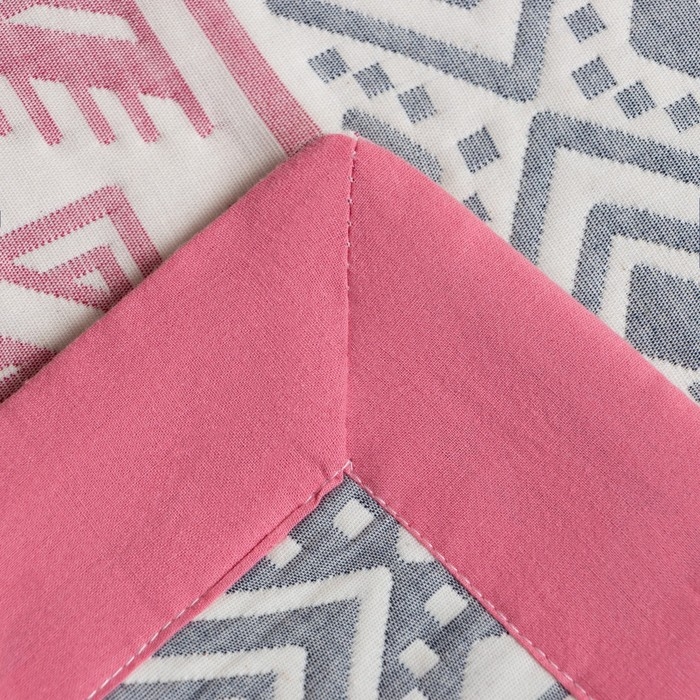 Покрывало хлопковое Этель &laquo;Инди&raquo; 180х240&plusmn;5 см, цвет серо-розовый, 100%хлопок, 300гр/м2