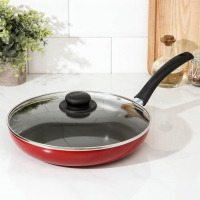 Сковорода Blaze, d=28 см, стеклянная крышка, антипригарное покрытие, цвет красный Сковорода Blaze, d=28 см, стеклянная крышка, антипригарное покрытие, цвет красный