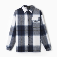 Рубашка мужская в клетку MIST, размер 52, синий