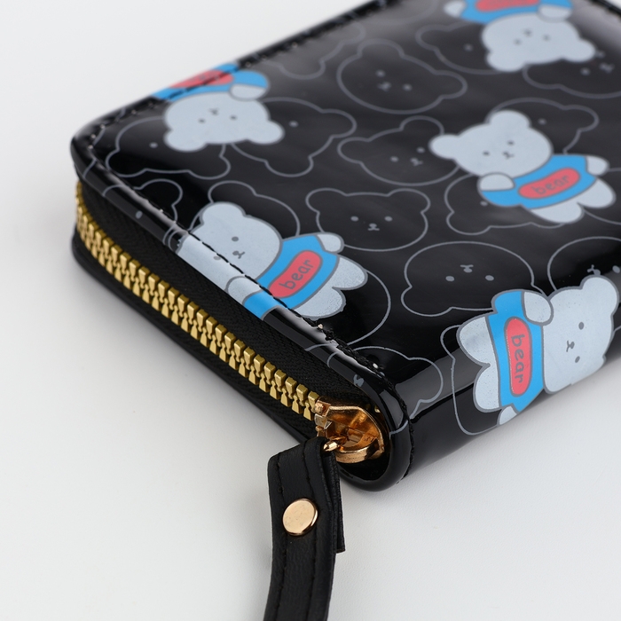 Кошелёк детский на молнии, цвет чёрный Кошелёк детский на молнии, цвет чёрный