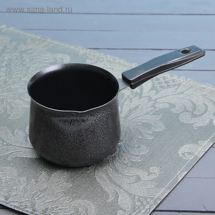 Турка &laquo;Мортен&raquo;, 500 мл, 20&times;9,5&times;7,5 см, пластиковая ручка, антипригарное покрытие, цвет чёрный