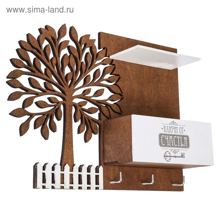 Ключница настенная с полкой &laquo;Дерево&raquo;, 27 х 20 см.