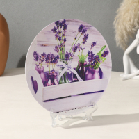 Тарелка декоративная «Букетики лаванды», с рисунком на холсте, D = 19,5 см Тарелка декоративная «Букетики лаванды», с рисунком на холсте, D = 19,5 см