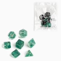 Набор кубиков для D&D (Dungeons and Dragons, ДнД) "Время игры", серия: D&D, 7 шт, бирюзовые Набор кубиков для D&D (Dungeons and Dragons, ДнД) "Время игры", серия: D&D, 7 шт, бирюзовые