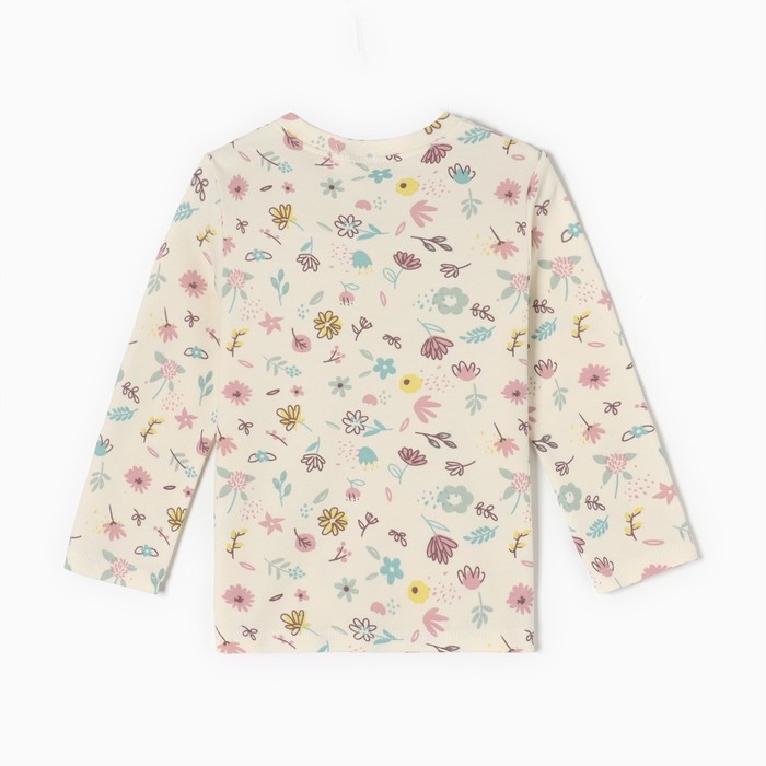 Футболка с дл. рукавом Крошка Я Flower, рост 80-86 см, бежевый Футболка с дл. рукавом Крошка Я Flower, рост 80-86 см, бежевый