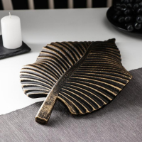 Блюдо для фруктов Доляна «Лист», 35,5×20×5 см, цвет бронзовый Блюдо для фруктов Доляна «Лист», 35,5×20×5 см, цвет бронзовый